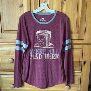 Disney Mad Hatter Alice in Wonderland Long Sleeve Shirt